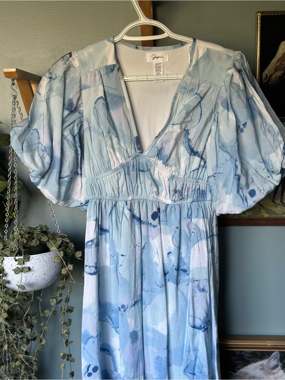 Japna Blue Floral Midi Summer Dress